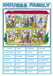 English Worksheet: HOUSE & FAMILY