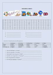English Worksheet: subjects and rooms in the school