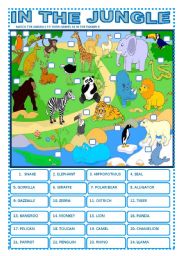 English Worksheet: IN THE JUNGLE