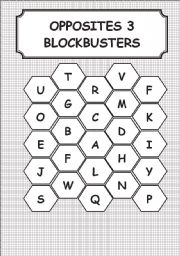 English Worksheet: OPPOSITE NOUNS- BLOCKBUSTERS