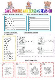 days, months and seasons revision 