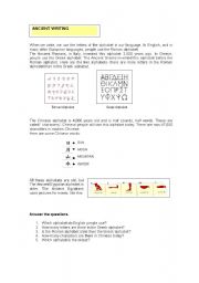 English Worksheet: Ancient writing