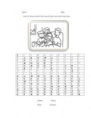 English worksheet: The family 