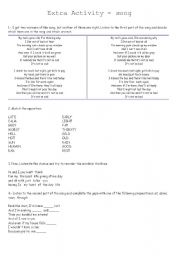 English Worksheet: Song Activity