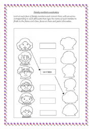 English Worksheet: Family Members- Vocabulary