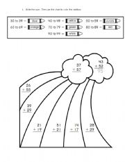 English Worksheet: addition with colors