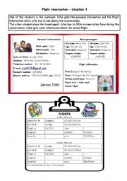 English Worksheet: Flight reservation *** Role-play *** Part 4 with three more situations