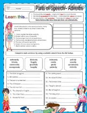 English Worksheet: ADVERBS- EDITABLE w/ ANSWER KEY