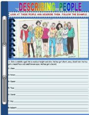 English Worksheet: DESCRIBING PEOPLE