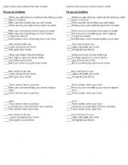 English Worksheet: Fix you by Coldplay