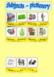 English Worksheet: School subjects