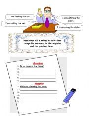 English Worksheet: present continuous