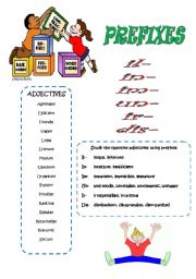 English Worksheet: PREFIXES