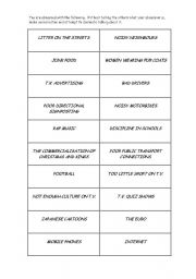 English Worksheet: Obsessions - Speaking unit