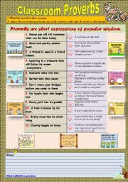 English Worksheet: Classroom Proverbs