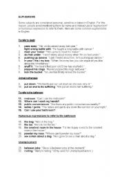 English Worksheet: Euphemisms