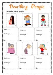English Worksheet: describing people (physical appearance)