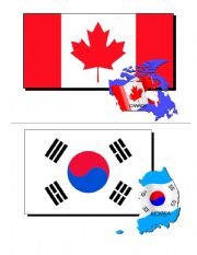 English Worksheet: Countries Flashcars