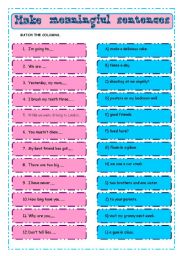 make meaningful sentences