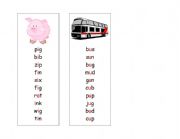 English worksheet: Three Letter Word Lists (a e i o u)