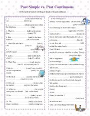 English Worksheet: past simple and past continuous
