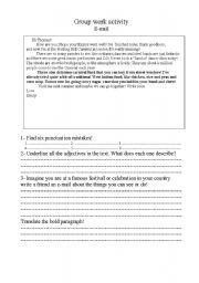 English Worksheet: reading comprehension
