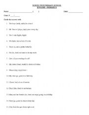 English worksheet: subject verb agreement worksheet