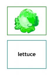 English Worksheet: Vegetable Flashcards