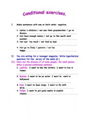 English worksheet: conditional 