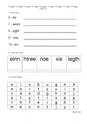 English worksheet: Numbers