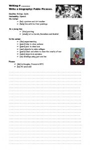 English Worksheet: Writing a biography