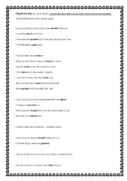English Worksheet: Count on me by Bruno Marz