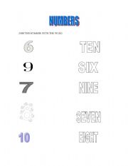 English worksheet: MORE NUMBERS!