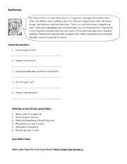 English Worksheet: Reading Comprehension