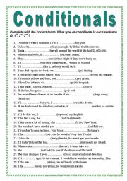 English Worksheet: Conditionals exercise