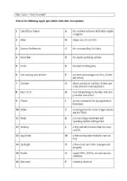 English worksheet: Apple Computer Basics Quiz