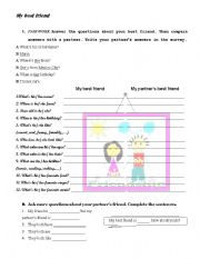 English Worksheet: My best friend