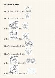 English Worksheet: Weather rhyme