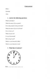 English Worksheet: Prueba de nivel para primaria