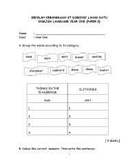English Worksheet: TEST