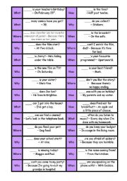 English Worksheet: Domino of question words