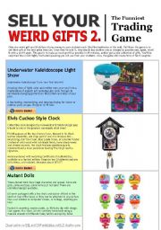 English Worksheet: Sell your gifts 2. (Trading Game)