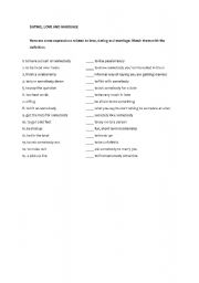 English Worksheet: DATING AND RELATIONSHIPS VOCABULARY