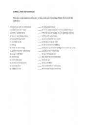 English worksheet: DATING AND RELATIONSHIPS VOCABULARY