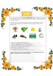 English Worksheet: Similes