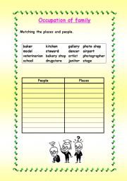 English worksheet: occupation