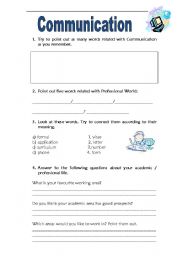 English worksheet: Communication