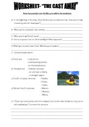 The Cast Away- worksheet