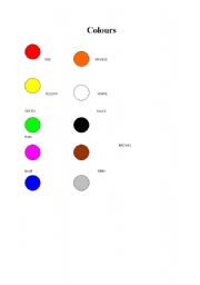 English Worksheet: colours