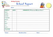 English worksheet: Report card template